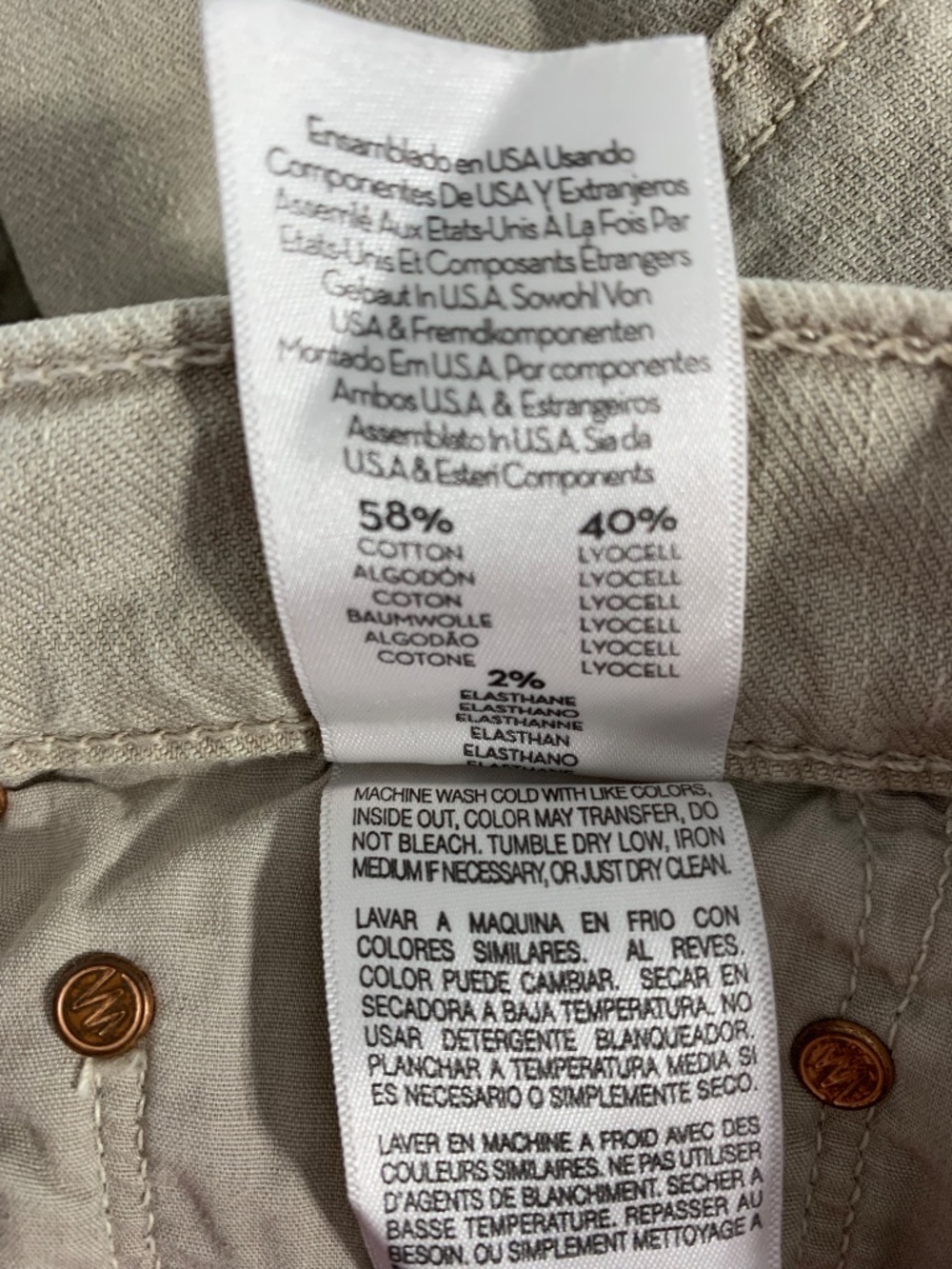 MOTHER The Insider Ankle Fray Chalk It Up Jeans Women's Size 29 Chalk Oxford Tan - Picture 13 of 16